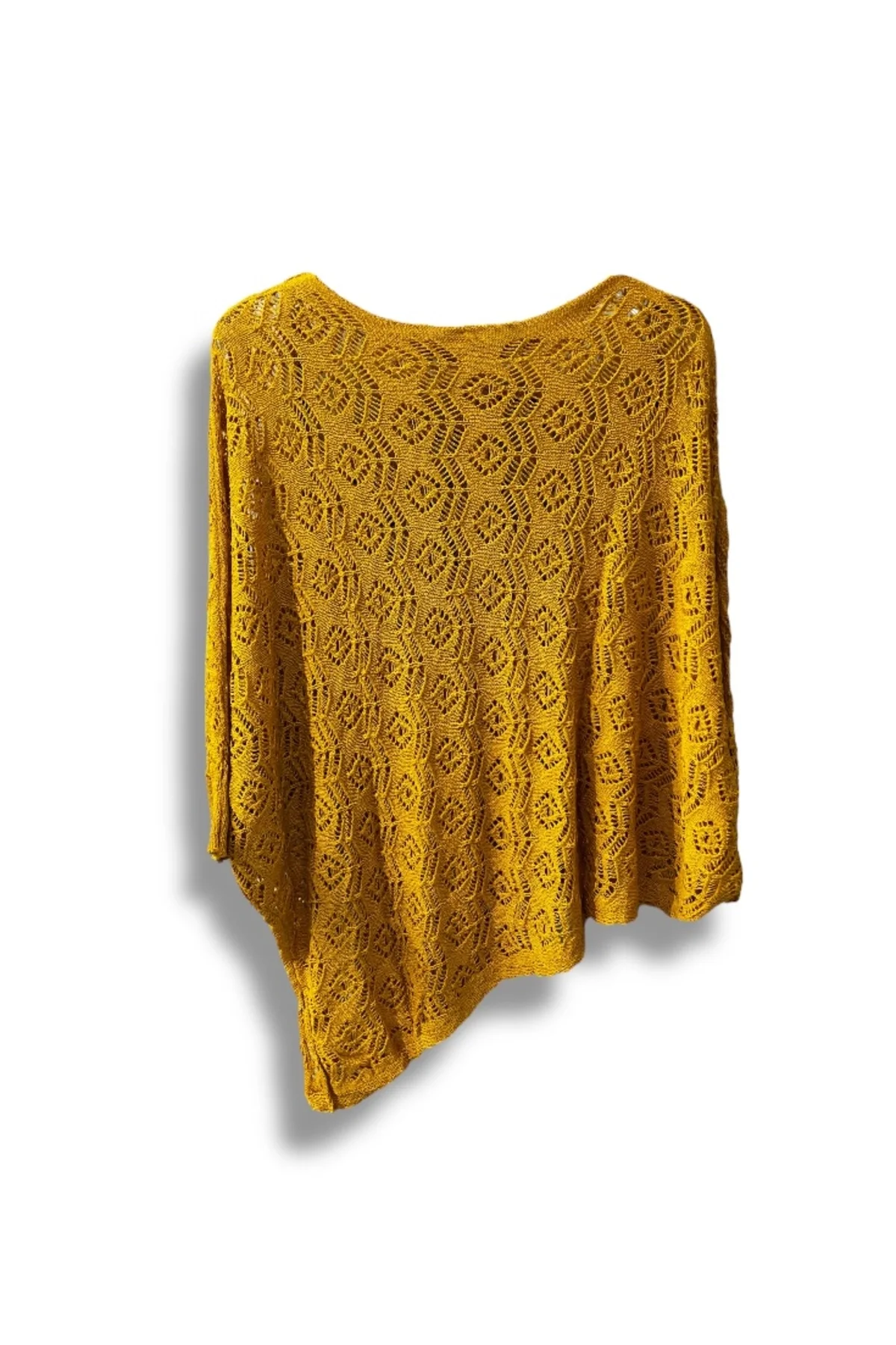 Kadın Merserize Ajurlu Asimetrik Triko Bluz – Standart Beden (38-48 Uyumlu)