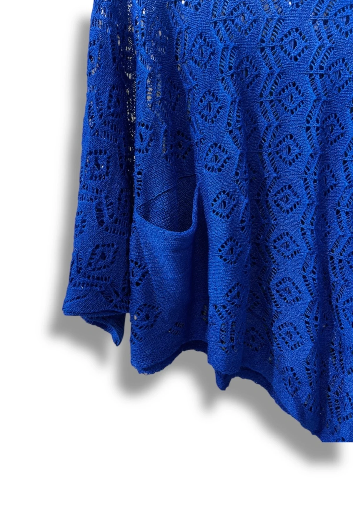 Kadın Merserize Ajurlu Asimetrik Triko Bluz – Standart Beden (38-48 Uyumlu)