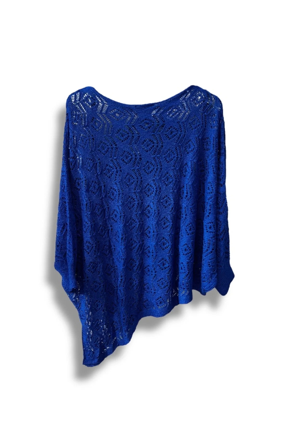 Kadın Merserize Ajurlu Asimetrik Triko Bluz – Standart Beden (38-48 Uyumlu)