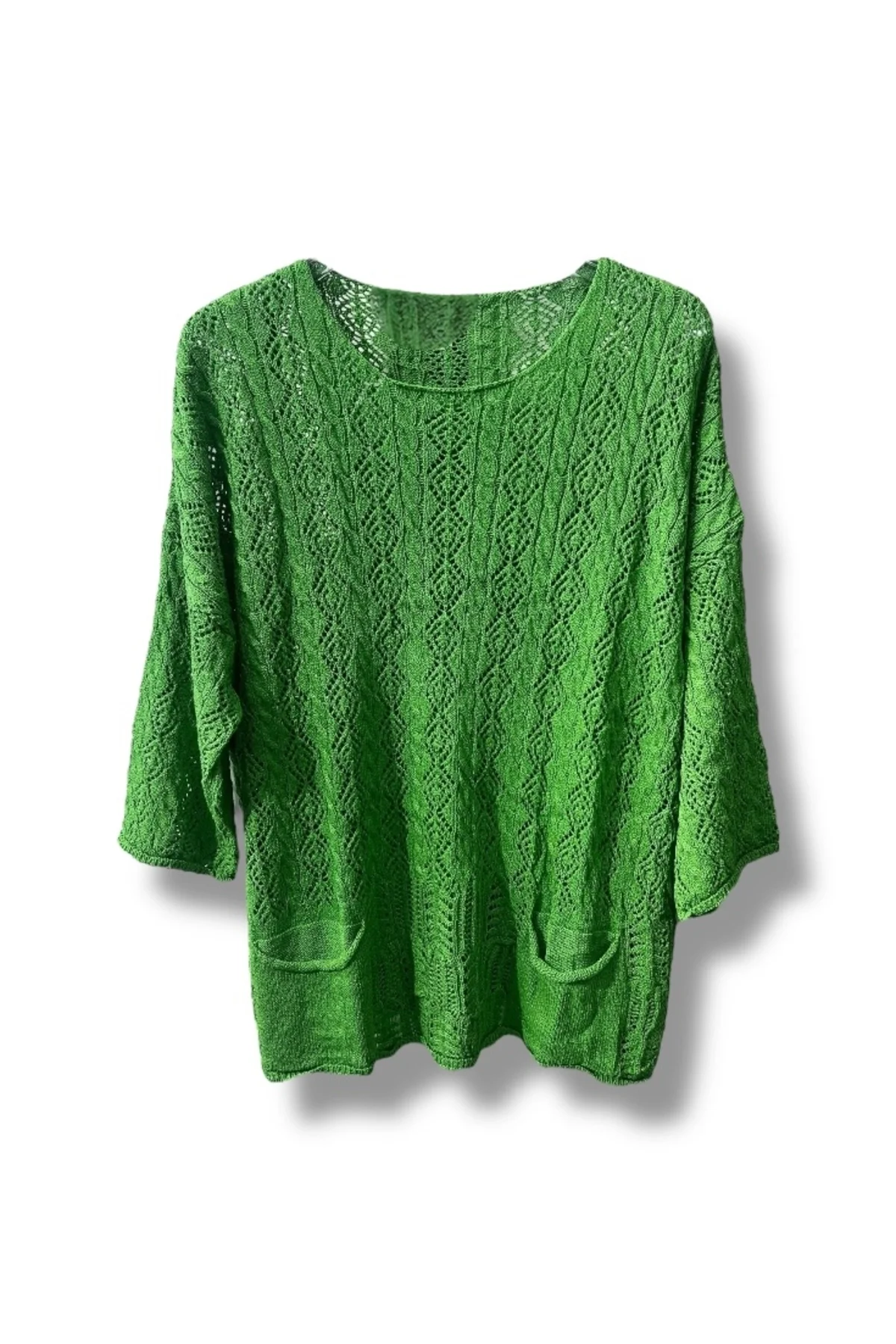 %100 Pamuk Merserize Triko Bluz – Standart Beden 38-48 Uyumlu, Cepli, Yumuşak Dokulu