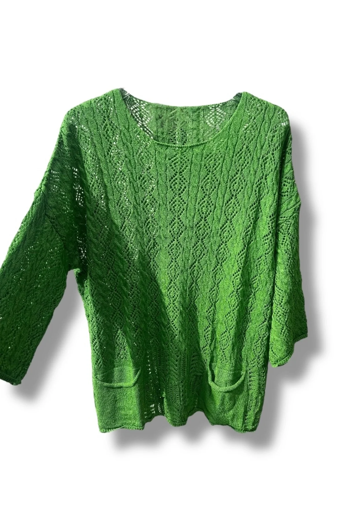 %100 Pamuk Merserize Triko Bluz – Standart Beden 38-48 Uyumlu, Cepli, Yumuşak Dokulu