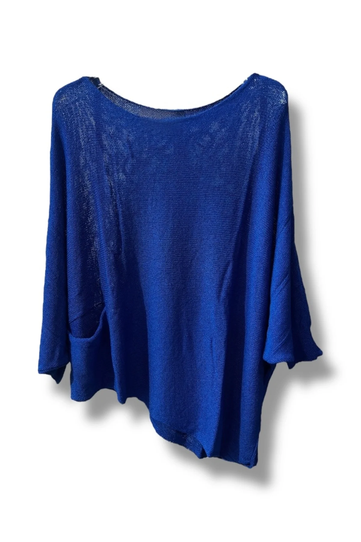 Oversize Cepli Merserize Bluz | 38-52 Beden Uyumlu Rahat Kalıp Triko