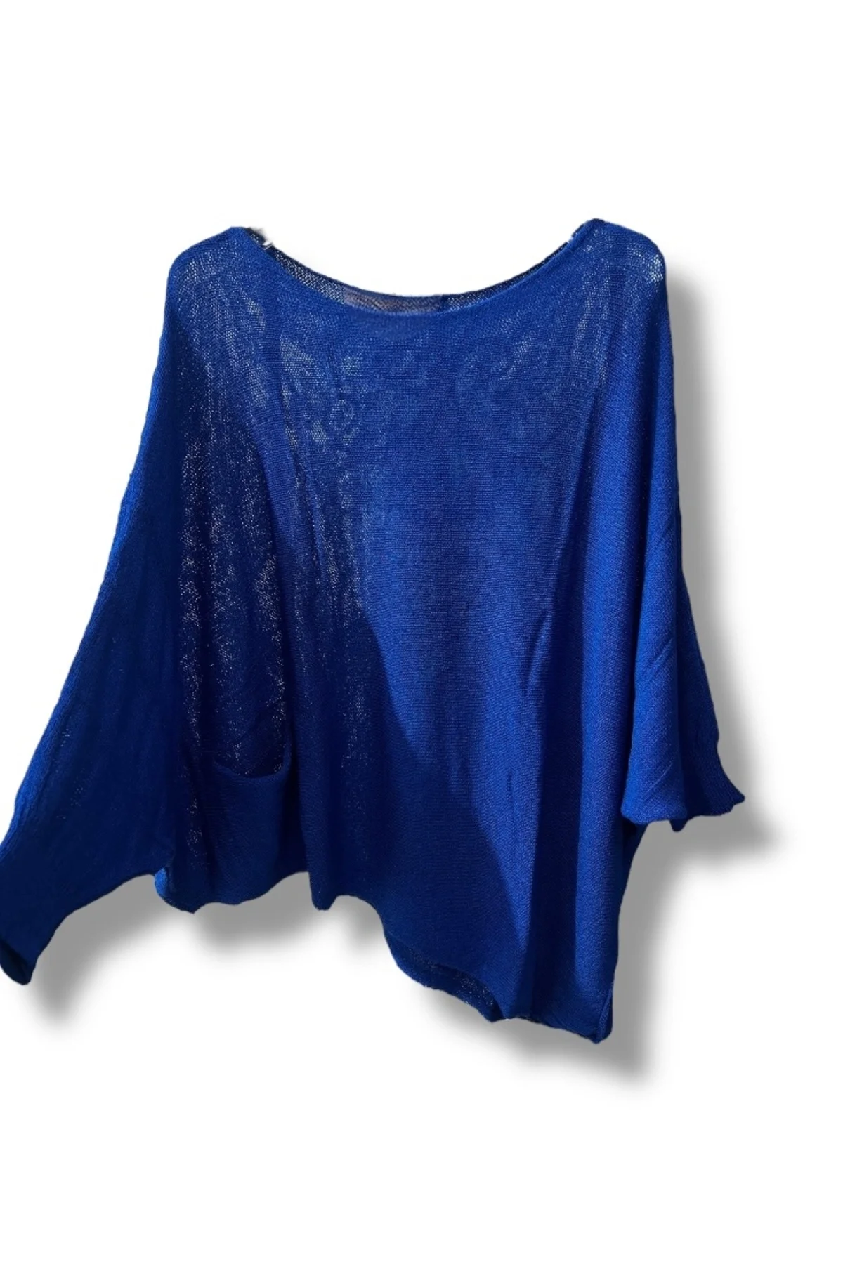 Oversize Cepli Merserize Bluz | 38-52 Beden Uyumlu Rahat Kalıp Triko