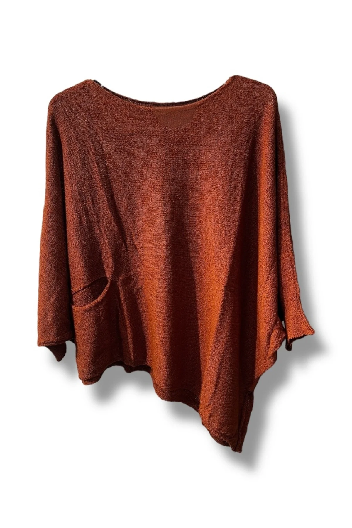 Oversize Cepli Merserize Bluz | 38-52 Beden Uyumlu Rahat Kalıp Triko