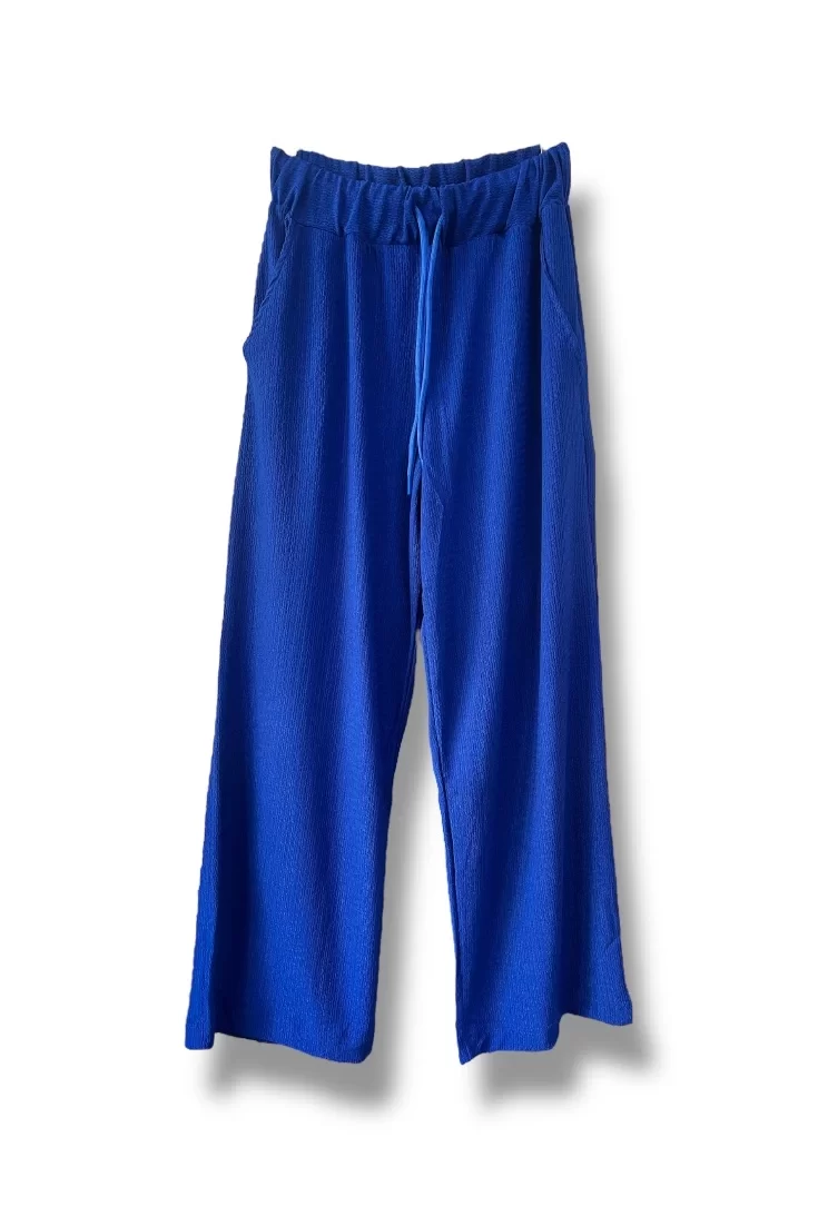 Dökümlü düz kesim bağcıklı pantolon-Yeşil