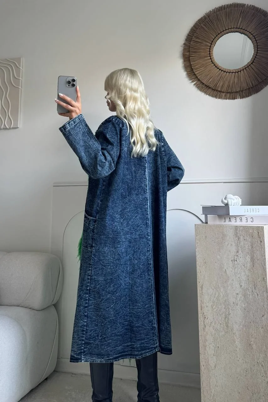 Siyah Kot kaftan Oversize kalıp standart beden 38/48 uyumlu