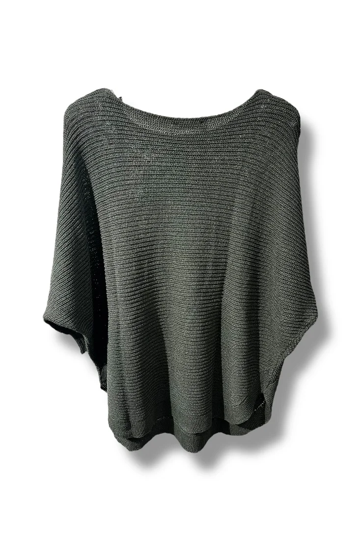 Kadın Merserize Triko Bluz Oversize Salaş Kalıp 38-52 Beden Uyumlu-Haki