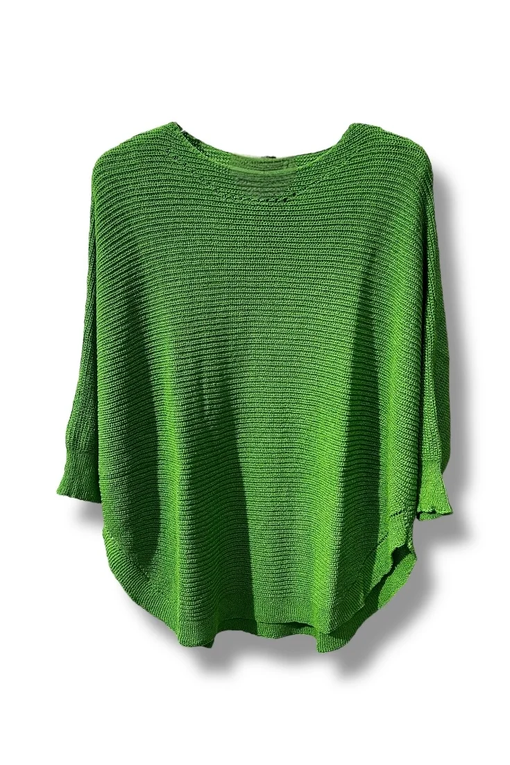 Kadın Merserize Triko Bluz Oversize Salaş Kalıp 38-52 Beden Uyumlu-Benetton