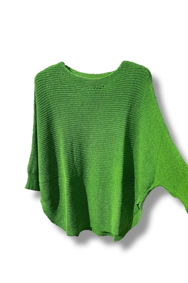 Kadın Merserize Triko Bluz Oversize Salaş Kalıp 38-52 Beden Uyumlu-Benetton