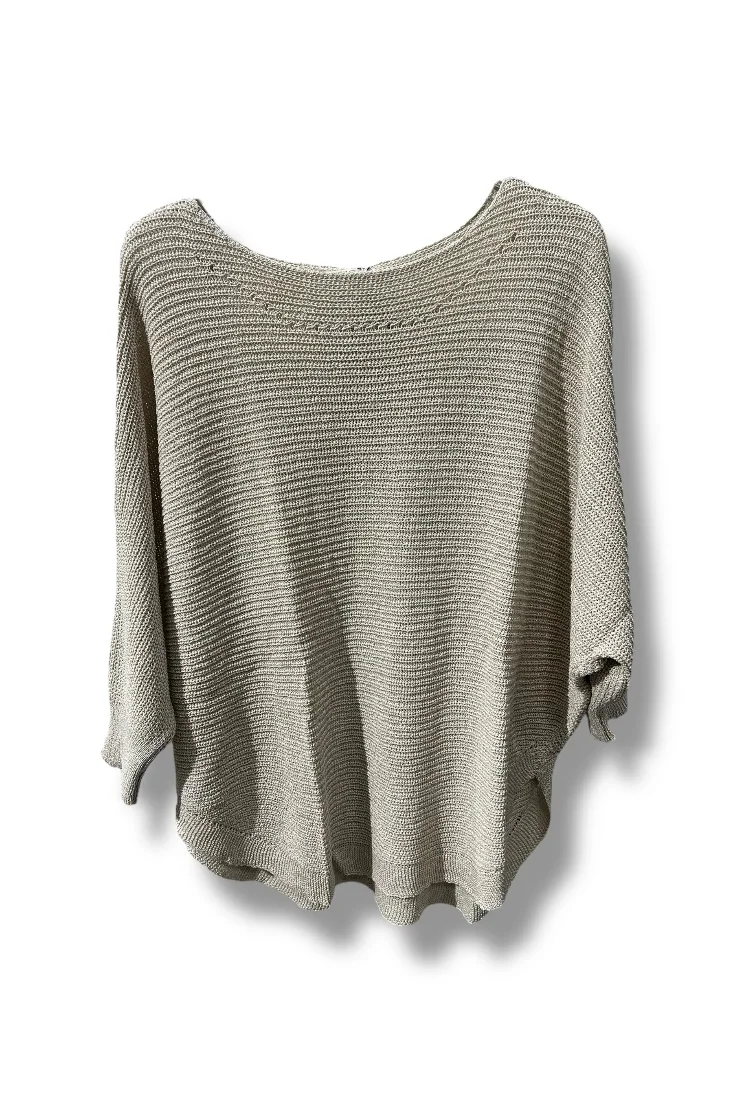 Kadın Merserize Triko Bluz Oversize Salaş Kalıp 38-52 Beden Uyumlu-Krem