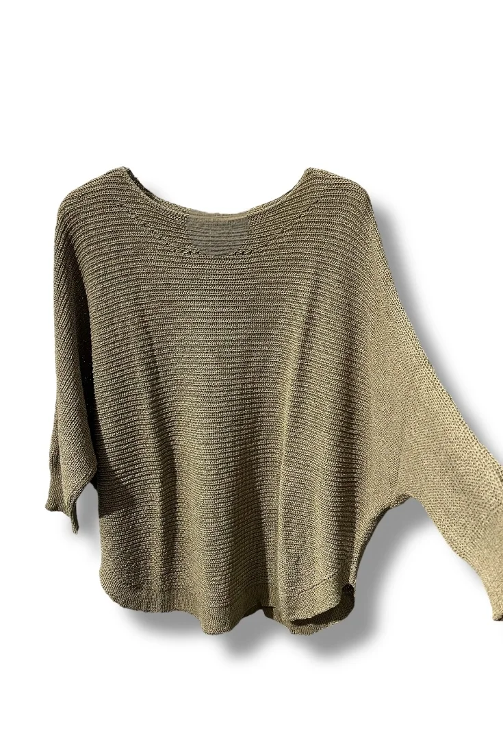 Kadın Merserize Triko Bluz Oversize Salaş Kalıp 38-52 Beden Uyumlu-Vizon