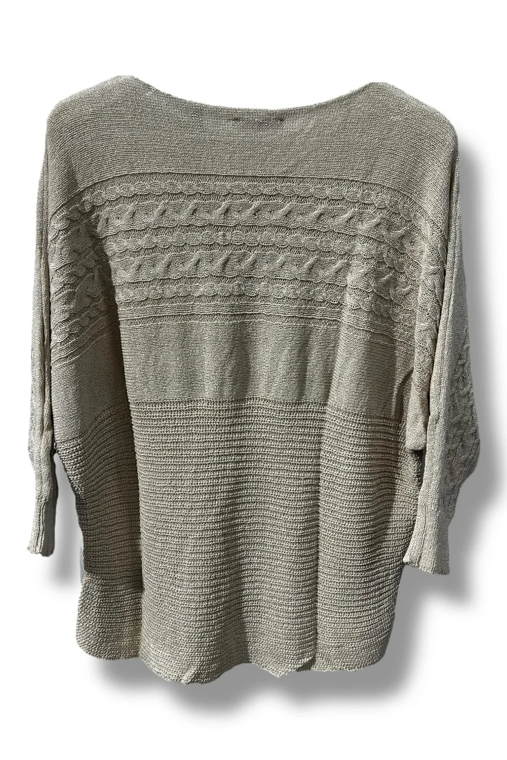 Merserize Triko Bluz 38-48 Beden Uyumlu Rahat Kalıp-Gri