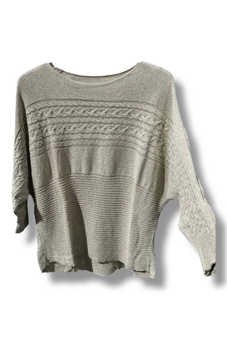 Merserize Triko Bluz 38-48 Beden Uyumlu Rahat Kalıp-Gri