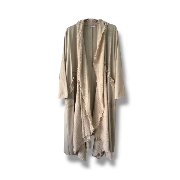 %100 pamuk garnili kaftan-Bej