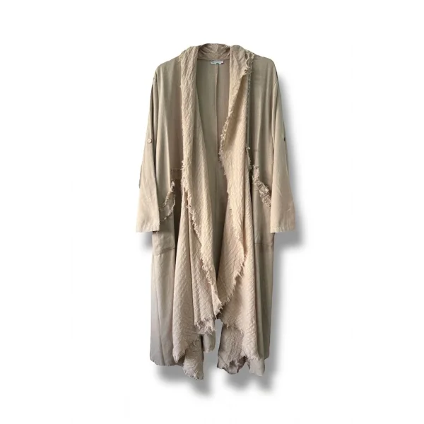 %100 pamuk garnili kaftan-Bej