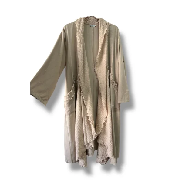 %100 pamuk garnili kaftan-Bej