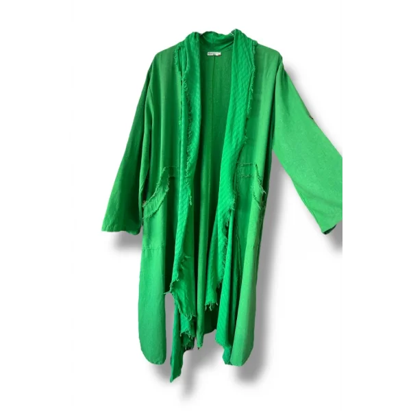 %100 pamuk garnili kaftan-Yeşil