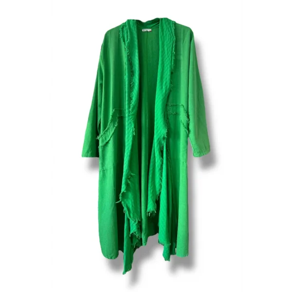 %100 pamuk garnili kaftan-Yeşil