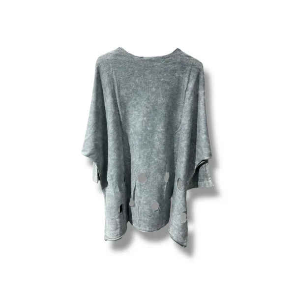 %100 Pamuk Triko Tunik Bluz– 38-52 Beden Uyumlu-Gri