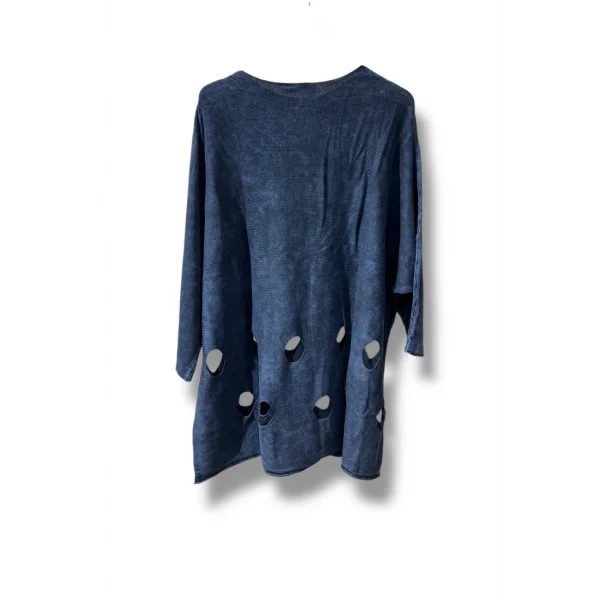 %100 Pamuk Triko Tunik Bluz– 38-52 Beden Uyumlu-Lacivert