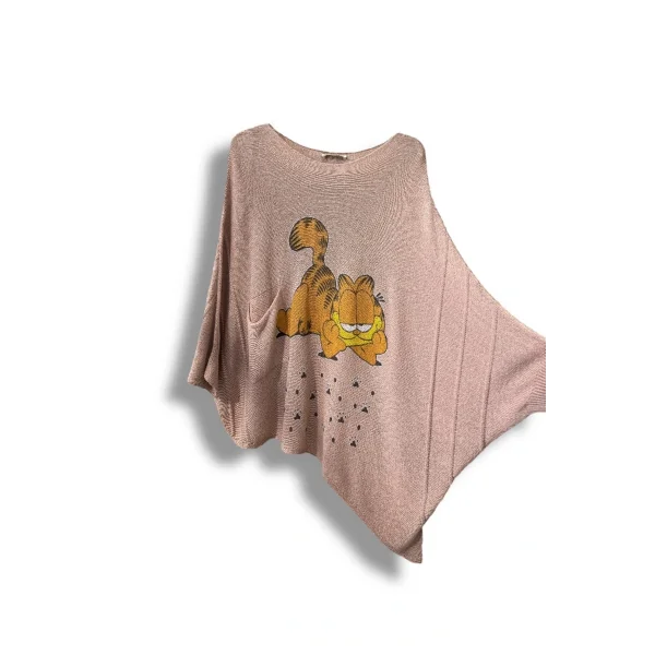 Kadın Merserize Triko Bluz – Oversize Rahat Kalıp, Baskılı Bluz (38-48 Beden)