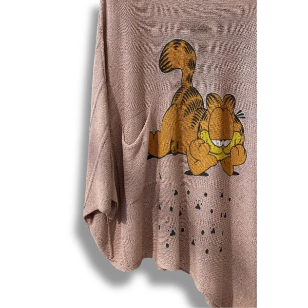 Kadın Merserize Triko Bluz – Oversize Rahat Kalıp, Baskılı Bluz (38-48 Beden)