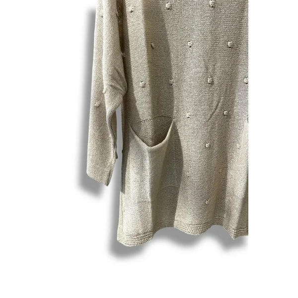 Merserize Triko Kadın Oversize Tunik - 38-52 Beden Uyumlu Standart Beden