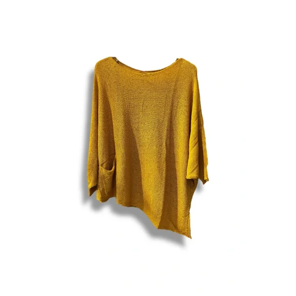 Oversize Cepli Merserize Bluz | 38-52 Beden Uyumlu Rahat Kalıp Triko
