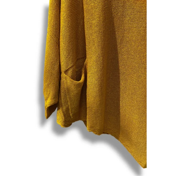 Oversize Cepli Merserize Bluz | 38-52 Beden Uyumlu Rahat Kalıp Triko