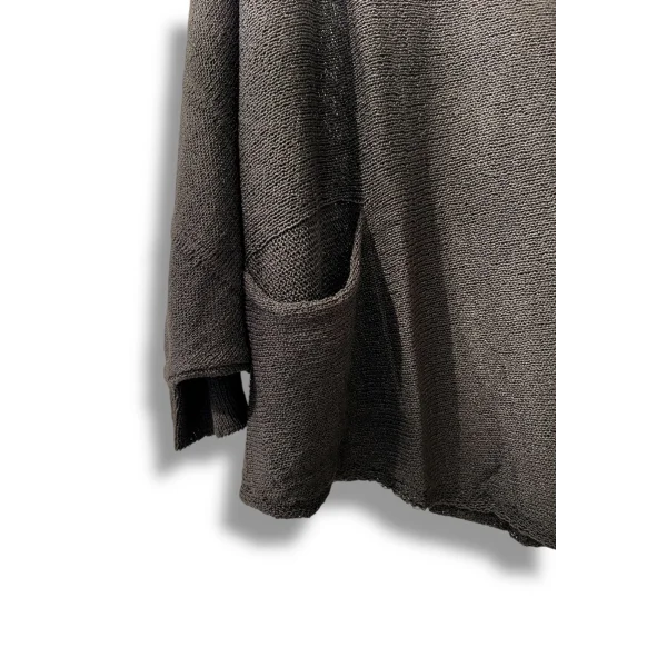 Oversize Cepli Merserize Bluz | 38-52 Beden Uyumlu Rahat Kalıp Triko