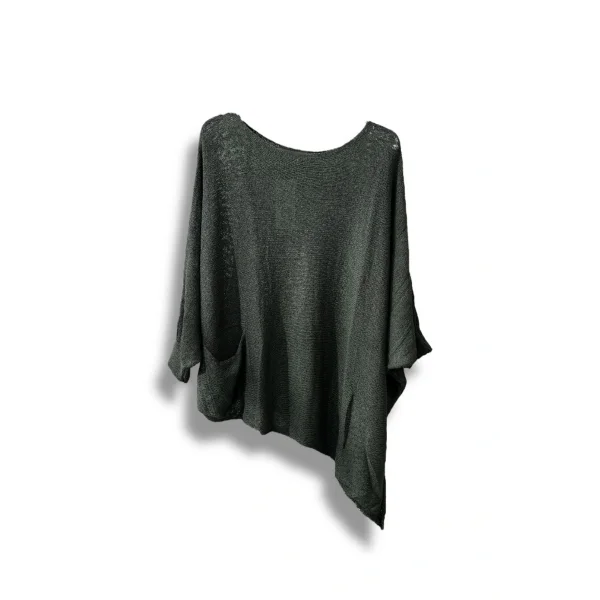 Oversize Cepli Merserize Bluz | 38-52 Beden Uyumlu Rahat Kalıp Triko