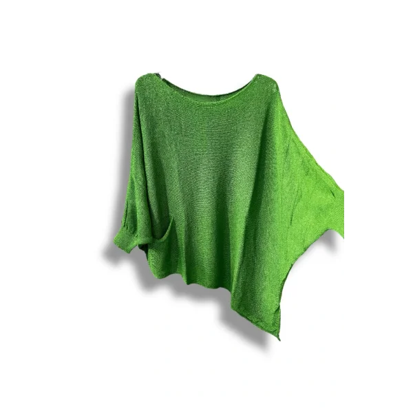 Oversize Cepli Merserize Bluz | 38-52 Beden Uyumlu Rahat Kalıp Triko