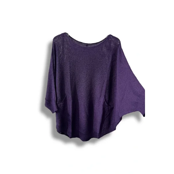 Oversize Cepli Merserize Bluz | 38-52 Beden Uyumlu Rahat Kalıp Triko