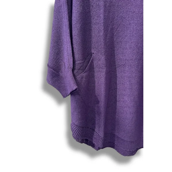 Oversize Cepli Merserize Bluz | 38-52 Beden Uyumlu Rahat Kalıp Triko