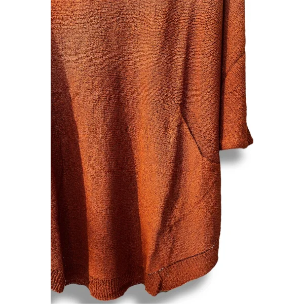 Oversize Cepli Merserize Bluz | 38-52 Beden Uyumlu Rahat Kalıp Triko