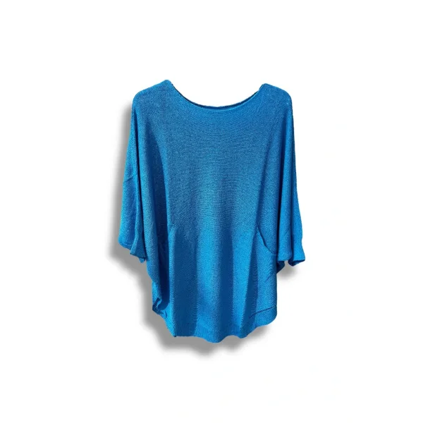 Oversize Cepli Merserize Bluz | 38-52 Beden Uyumlu Rahat Kalıp Triko