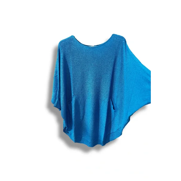 Oversize Cepli Merserize Bluz | 38-52 Beden Uyumlu Rahat Kalıp Triko