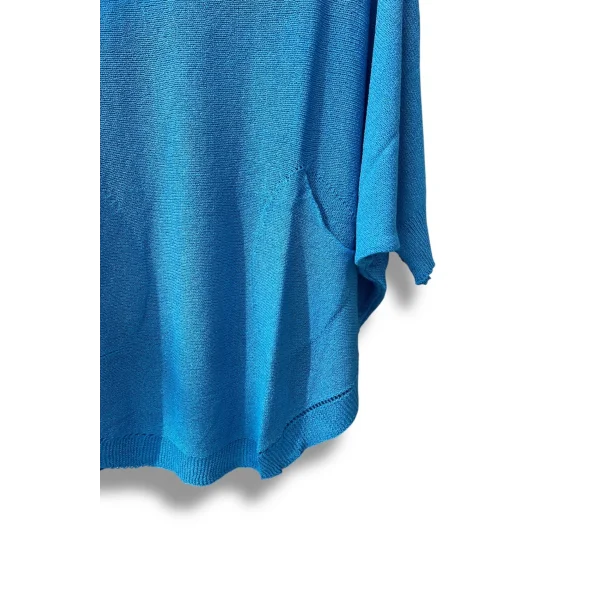 Oversize Cepli Merserize Bluz | 38-52 Beden Uyumlu Rahat Kalıp Triko