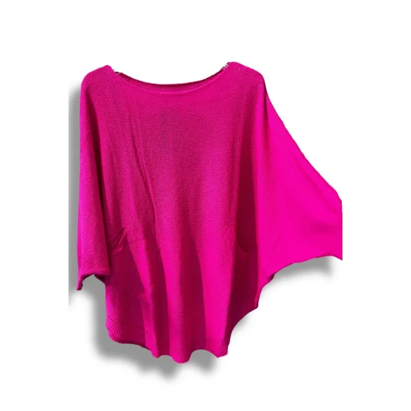 Merserize Triko Oversize Bluz - 38-52 Beden Uyumlu - Salaş Kazak