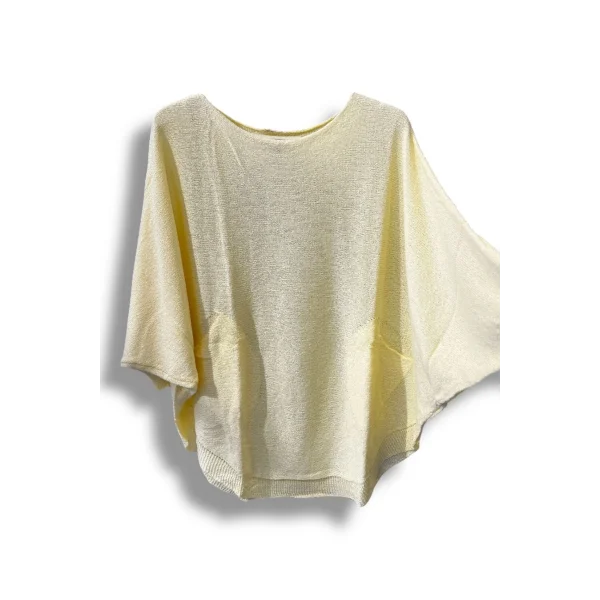 Merserize Triko Oversize Bluz - 38-52 Beden Uyumlu - Salaş Kazak