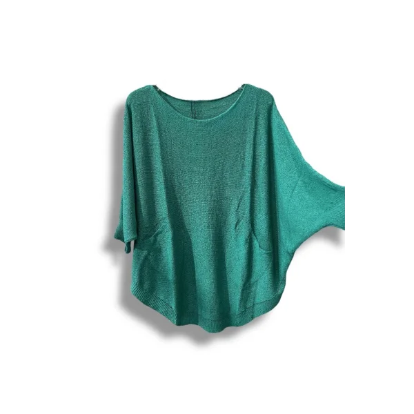 Merserize Triko Oversize Bluz - 38-52 Beden Uyumlu - Salaş Kazak