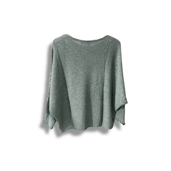 Oversize Merserize Triko Cepli ve Ajurlu Tasarım Bluz- 38-52 Beden Arası Uyumlu