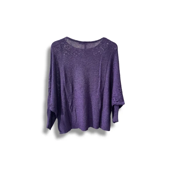 Oversize Merserize Triko Cepli ve Ajurlu Tasarım Bluz- 38-52 Beden Arası Uyumlu