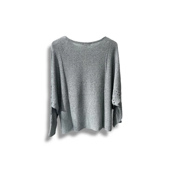 Oversize Merserize Triko Cepli ve Ajurlu Tasarım Bluz- 38-52 Beden Arası Uyumlu