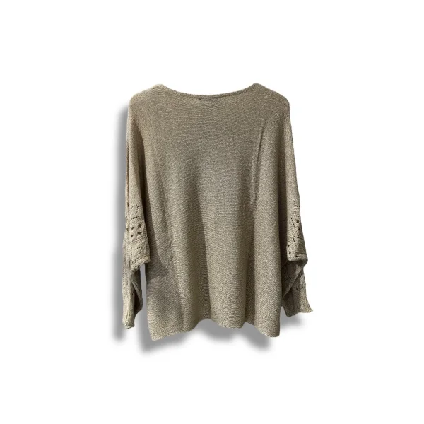 Oversize Merserize Triko Cepli ve Ajurlu Tasarım Bluz- 38-52 Beden Arası Uyumlu