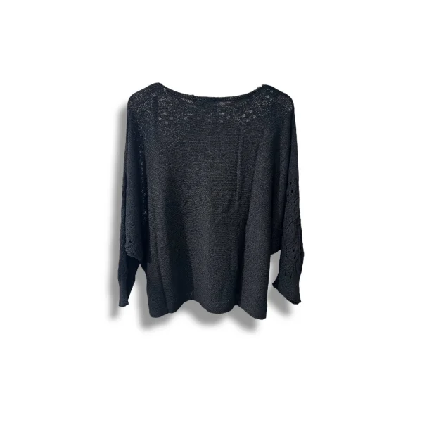 Oversize Merserize Triko Cepli ve Ajurlu Tasarım Bluz- 38-52 Beden Arası Uyumlu