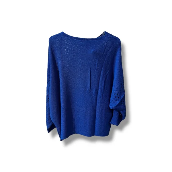 Oversize Merserize Triko Cepli ve Ajurlu Tasarım Bluz (38-52 uyumlu)