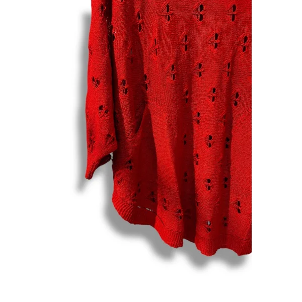 Oversize Merserize Triko Bluz - Delikli Desenli Kazak (38-52 Beden)