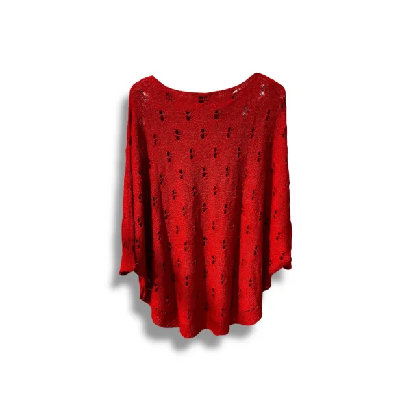 Oversize Merserize Triko Bluz - Delikli Desenli Kazak (38-52 Beden)
