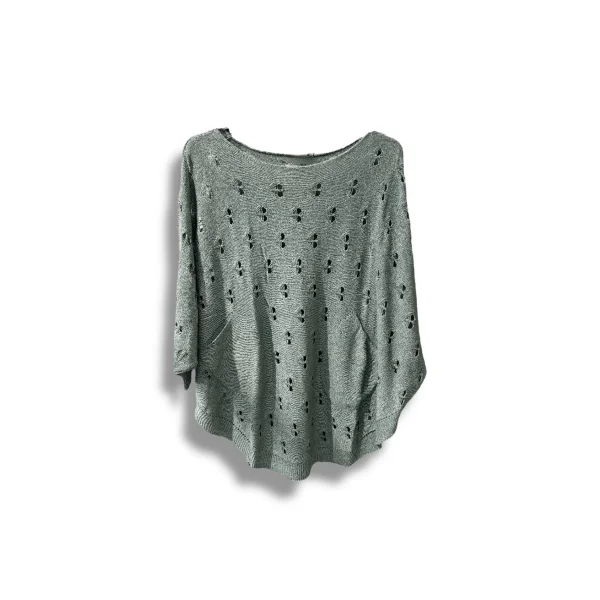 Oversize Merserize Triko Bluz - Delikli Desenli Kazak (38-52 Beden)